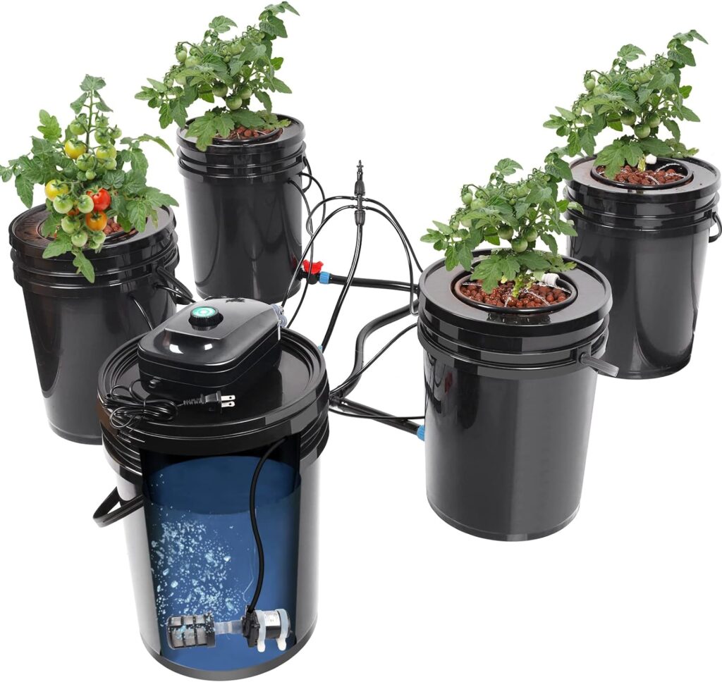 Curated visual reference: Visual Reference: Recirculating Deep Water Culture Hydroponic Bucket System