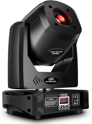 Head Light LED 80W Moving Spotlights - 8 Colors 8 Gobos 3-Facet Rotatable Prism