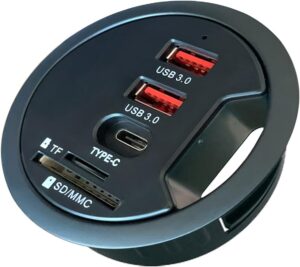 Grommet Style USB 3.0 Hub with SD/TF Card Reader