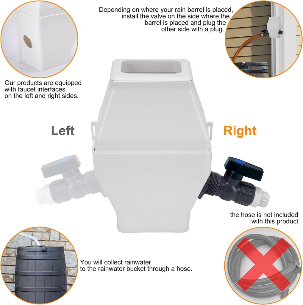 Rainwater Collection System with Downspout Harvesting Diverter