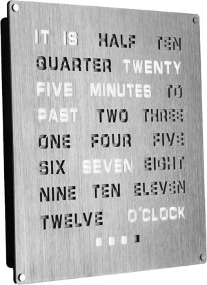 Aluminum Word Clock that Displays Time as Text