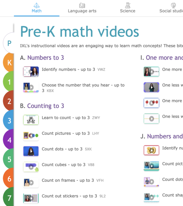 Preschool Math Videos