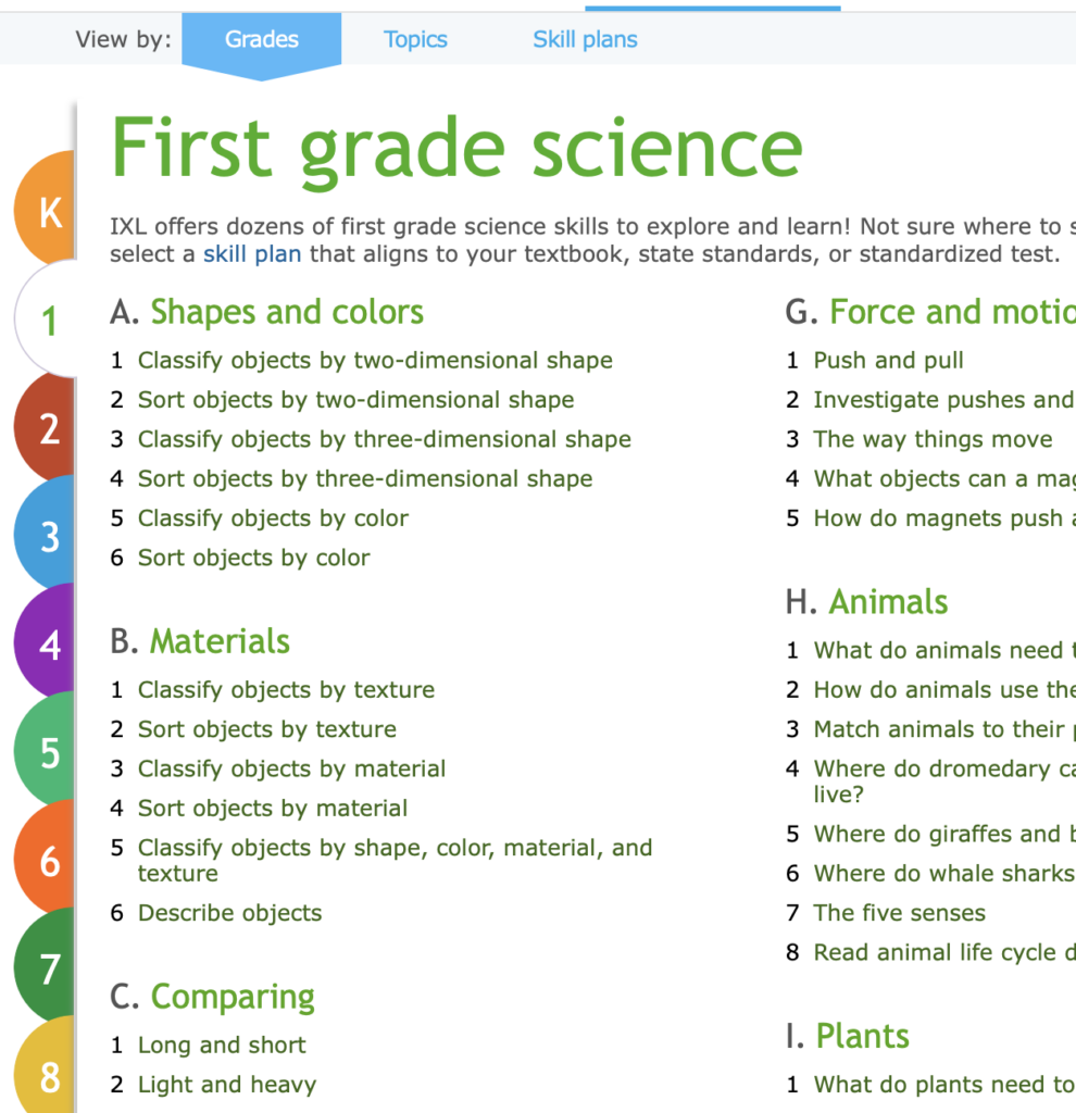 First Grade Science