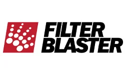 Filter Blaster logo with a red square dot pattern next to the bold black wordmark.